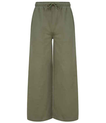 SF Clothing Ladies Sustainable Fashion Wide Leg Joggers SK431 in Khaki – front