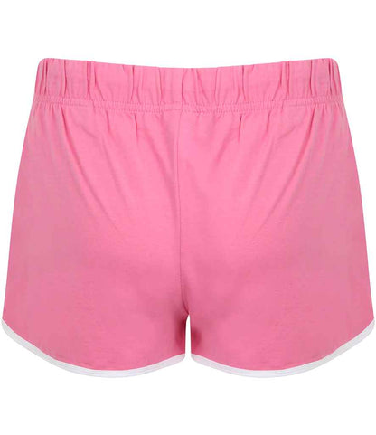 SF Clothing Ladies Retro Shorts SK69 in Bright Pink/White – back