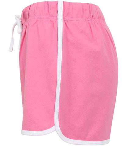 SF Clothing Ladies Retro Shorts SK69 in Bright Pink/White – side
