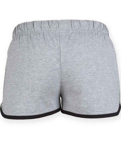 SF Clothing Ladies Retro Shorts SK69 in Heather/Black – back