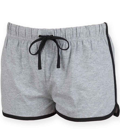 SF Clothing Ladies Retro Shorts SK69 in Heather/Black – front