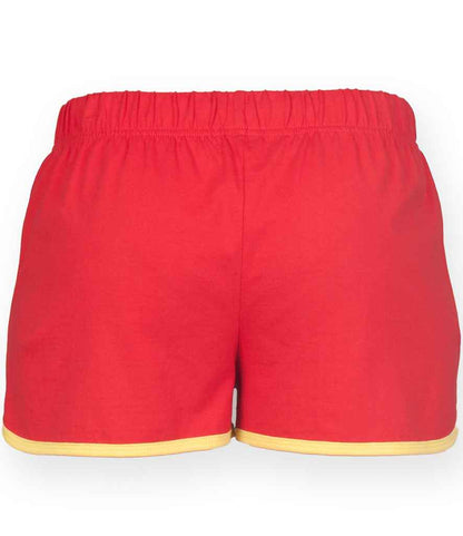 SF Clothing Ladies Retro Shorts SK69 in Red/Yellow – back