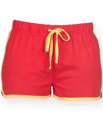 SF Clothing Ladies Retro Shorts SK69 in Red/Yellow – front