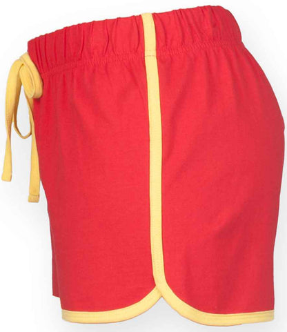 SF Clothing Ladies Retro Shorts SK69 in Red/Yellow – side