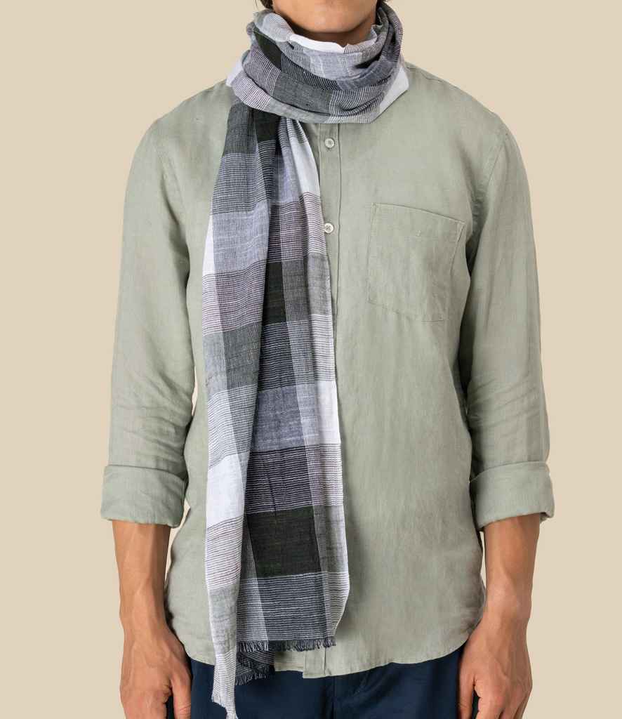 Spasso Greenish Check Scarf - SP149