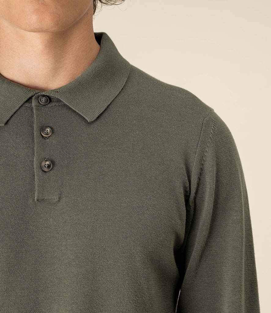 Spasso Knitted Long Sleeve Polo Shirt - SP204