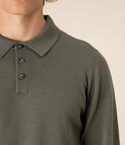 Spasso Knitted Long Sleeve Polo Shirt - SP204