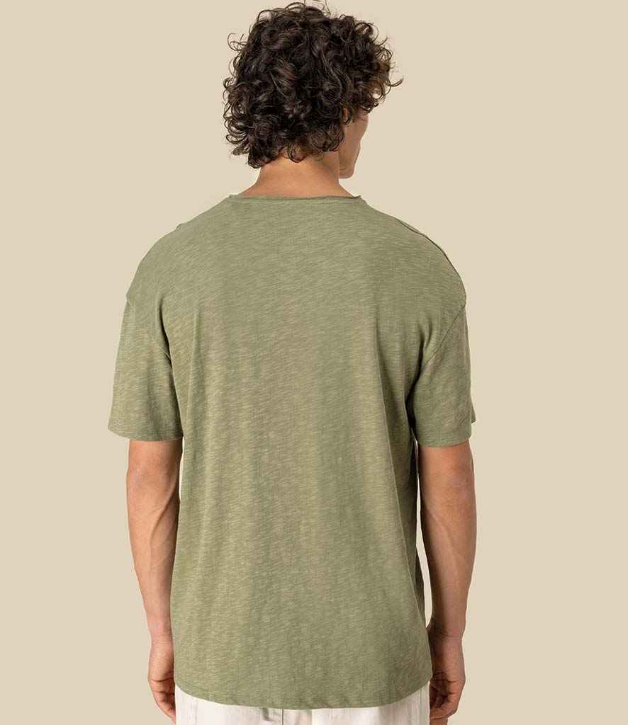 Spasso Drop Shoulder Raw Edge Collar Slub T-Shirt - SP303