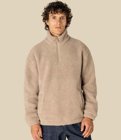 Spasso Unisex Sherpa Drop Shoulder 1/4 Zip Sweat - SP403