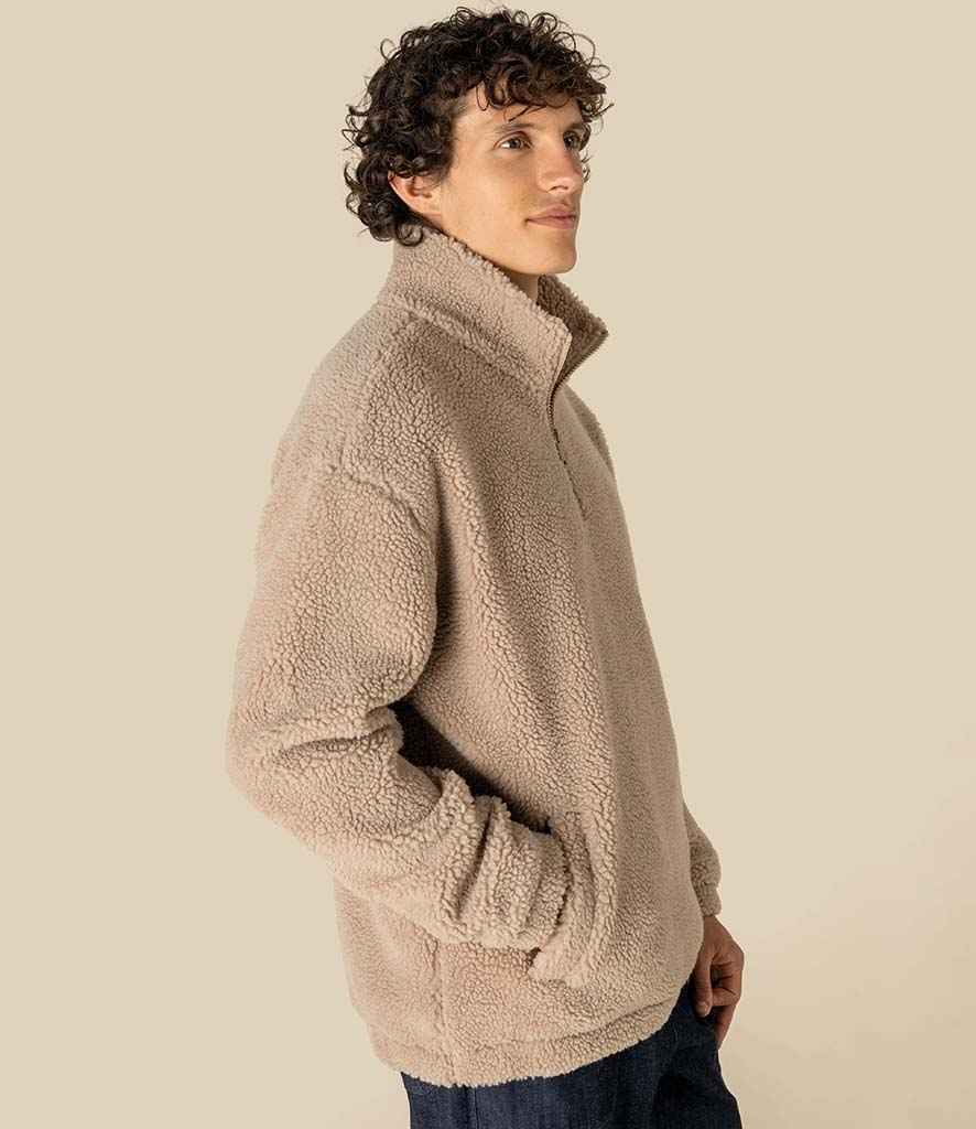 Spasso Unisex Sherpa Drop Shoulder 1/4 Zip Sweat - SP403