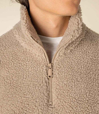 Spasso Unisex Sherpa Drop Shoulder 1/4 Zip Sweat - SP403