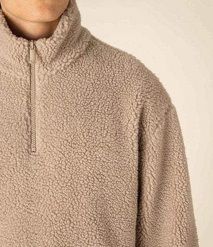 Spasso Unisex Sherpa Drop Shoulder 1/4 Zip Sweat - SP403