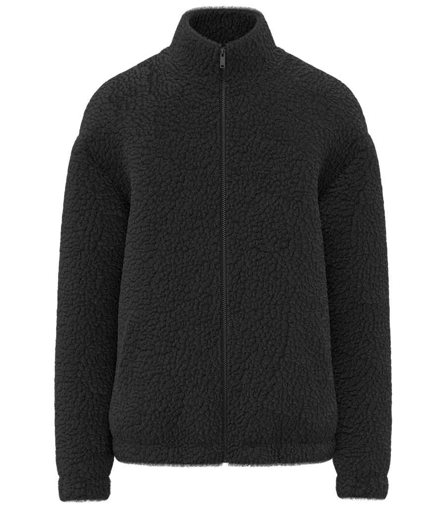 Spasso Unisex Sherpa Drop Shoulder Full Zip Sweat Jacket - SP404