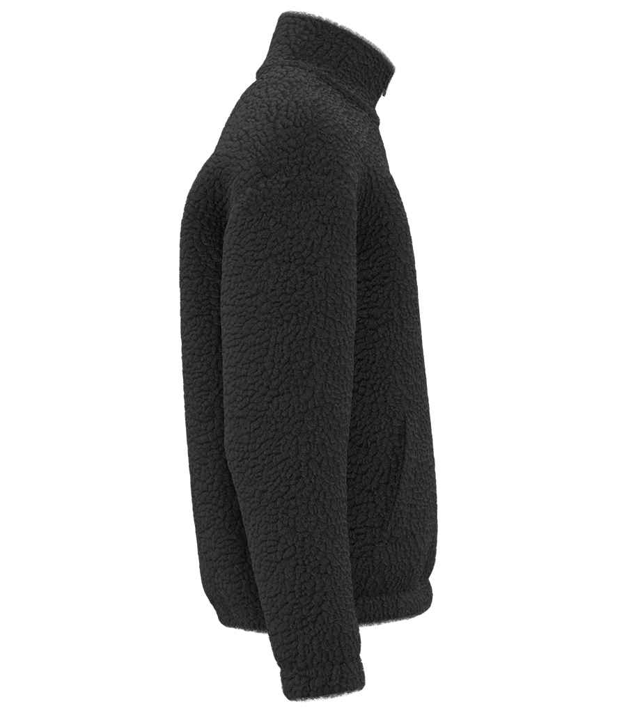 Spasso Unisex Sherpa Drop Shoulder Full Zip Sweat Jacket - SP404