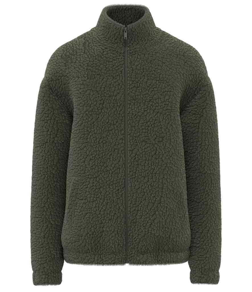 Spasso Unisex Sherpa Drop Shoulder Full Zip Sweat Jacket - SP404