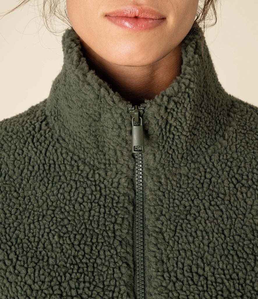 Spasso Unisex Sherpa Drop Shoulder Full Zip Sweat Jacket - SP404
