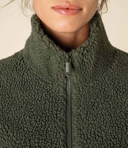 Spasso Unisex Sherpa Drop Shoulder Full Zip Sweat Jacket - SP404