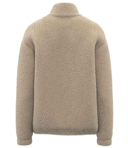 Spasso Unisex Sherpa Drop Shoulder Full Zip Sweat Jacket - SP404