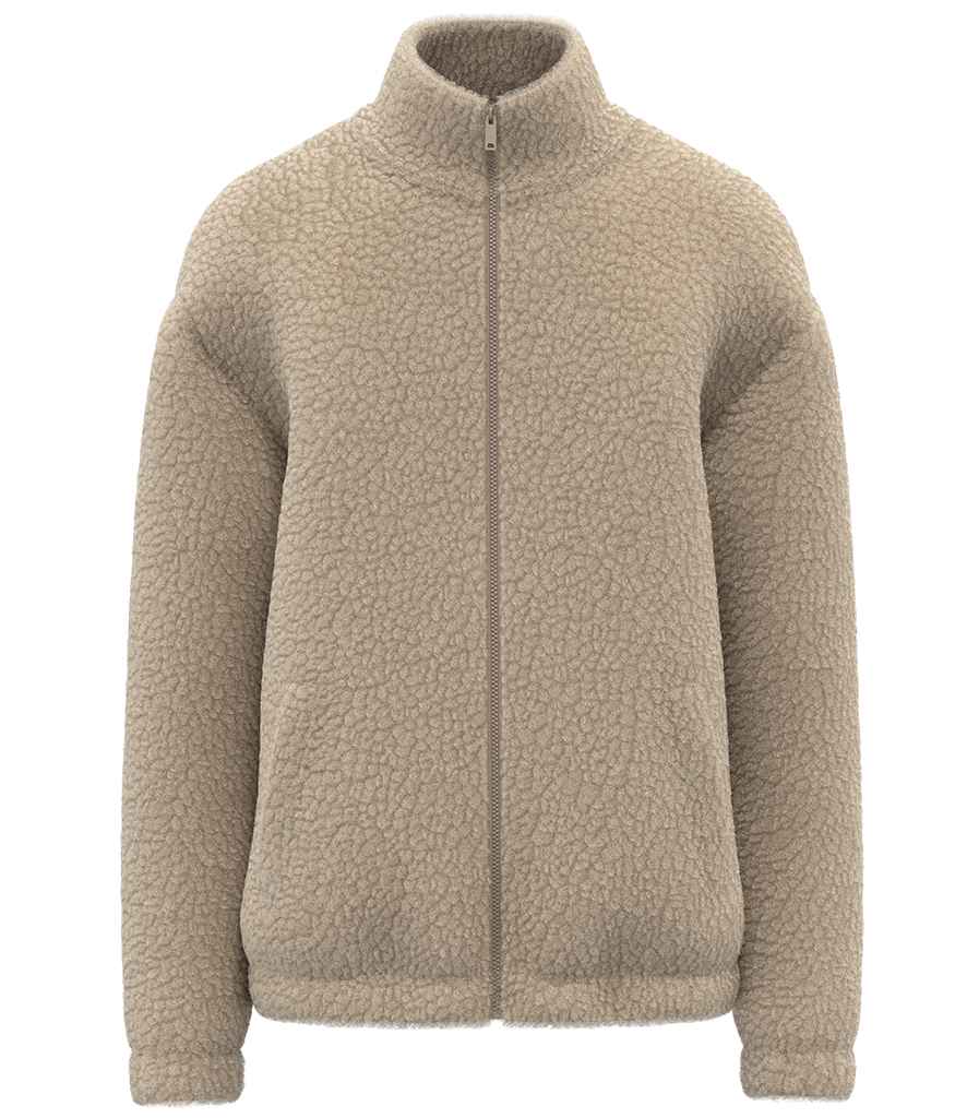 Spasso Unisex Sherpa Drop Shoulder Full Zip Sweat Jacket - SP404