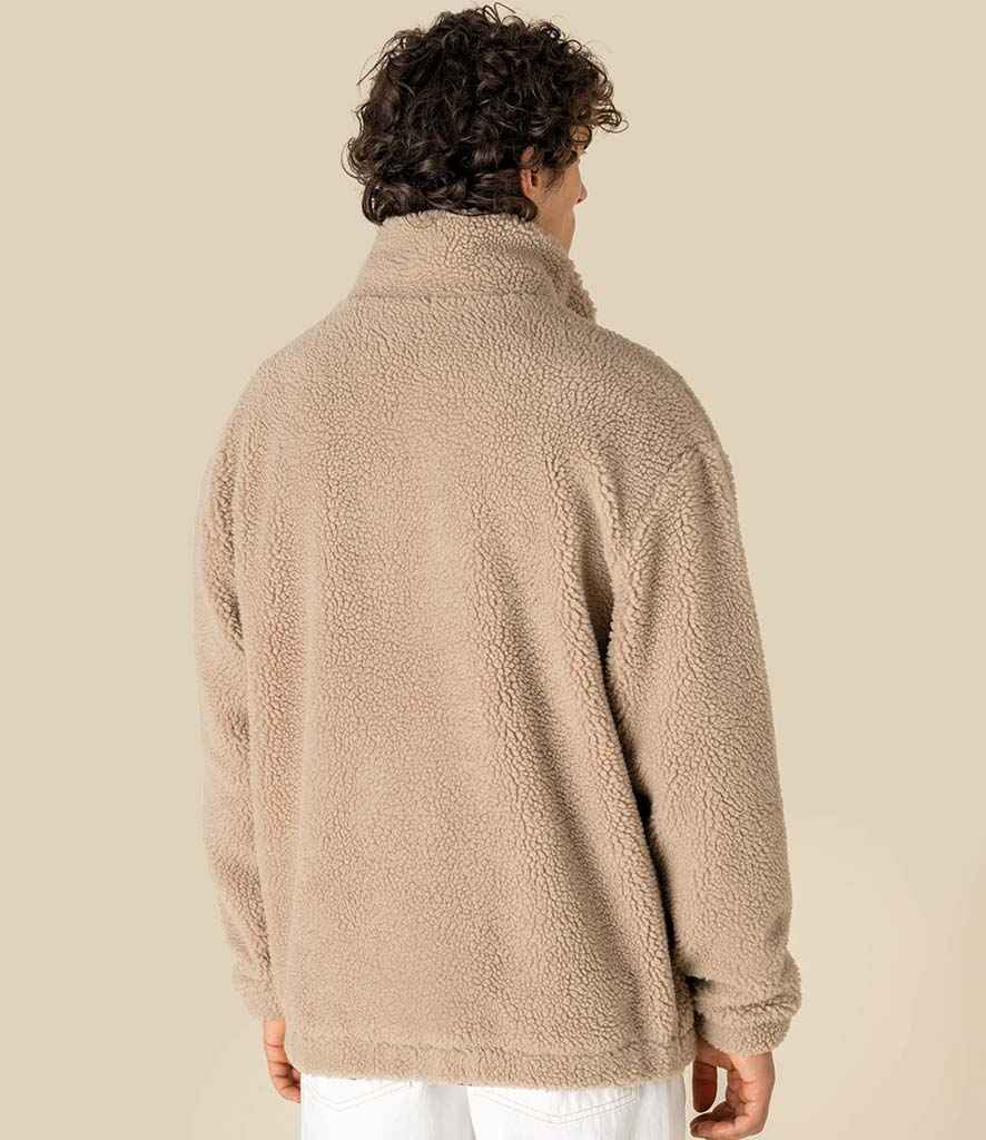 Spasso Unisex Sherpa Drop Shoulder Full Zip Sweat Jacket - SP404