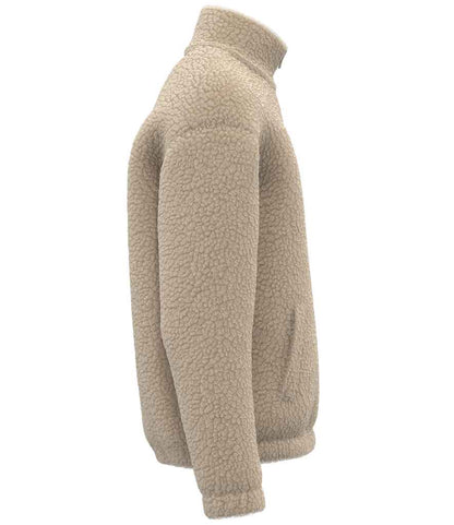 Spasso Unisex Sherpa Drop Shoulder Full Zip Sweat Jacket - SP404