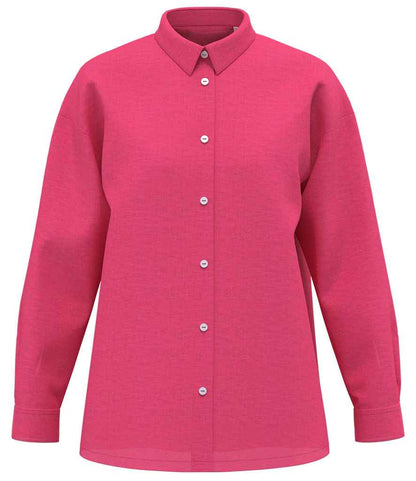 Spasso Ladies Long Sleeve Oversized Linen Shirt - SP501