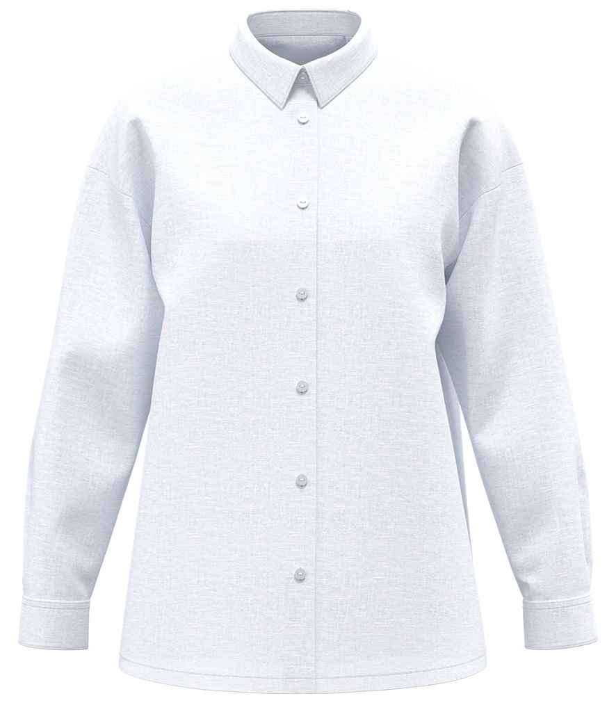 Spasso Ladies Long Sleeve Oversized Linen Shirt - SP501