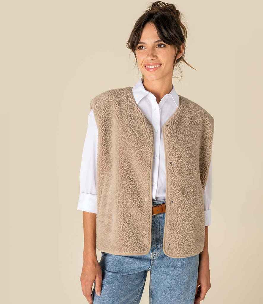 Spasso Ladies Sherpa Bodywarmer - SP604