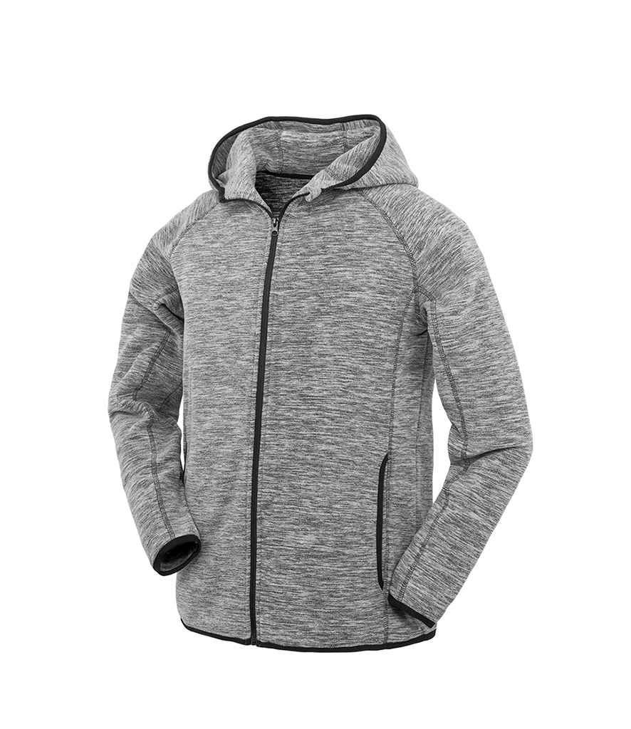 Spiro Micro Fleece Hoodie SR245M in Grey/Black – front