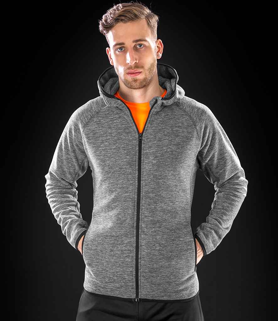 Spiro Micro Fleece Hoodie SR245M in Grey/Black – model