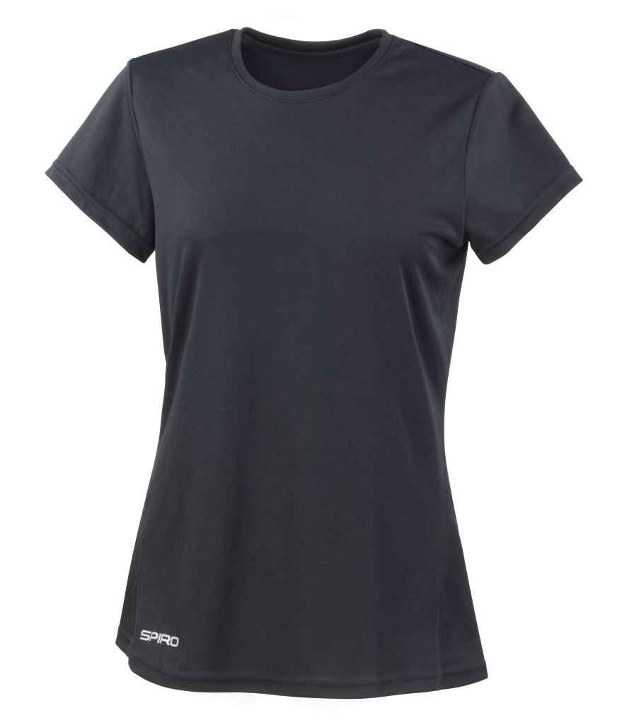 Spiro Ladies Quick Dry Performance T-Shirt SR253F in Black – front