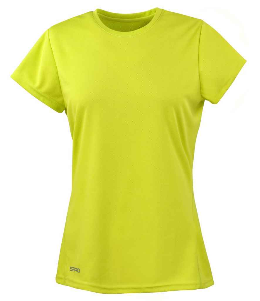 Spiro Ladies Quick Dry Performance T-Shirt SR253F in Lime Green – front