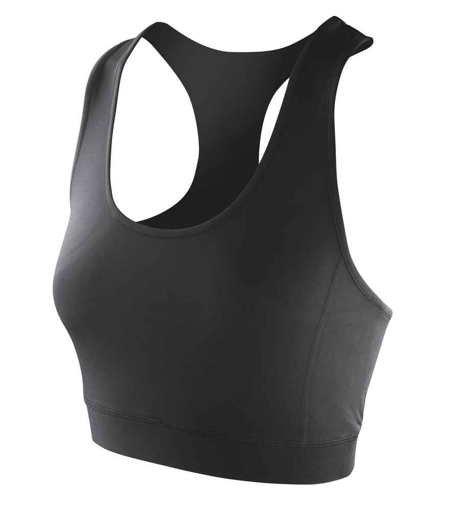 Spiro Impact Ladies Softex Crop Top SR282F in Black – front