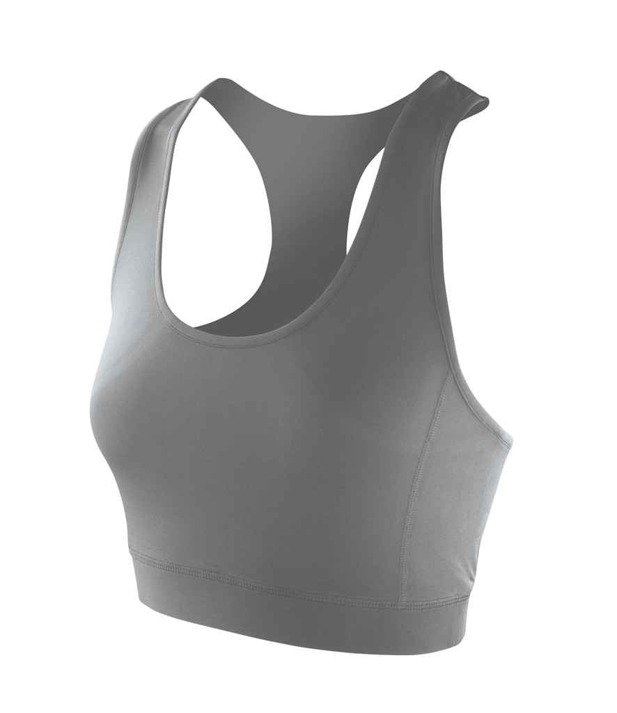 Spiro Impact Ladies Softex Crop Top SR282F in Cloudy Grey – front