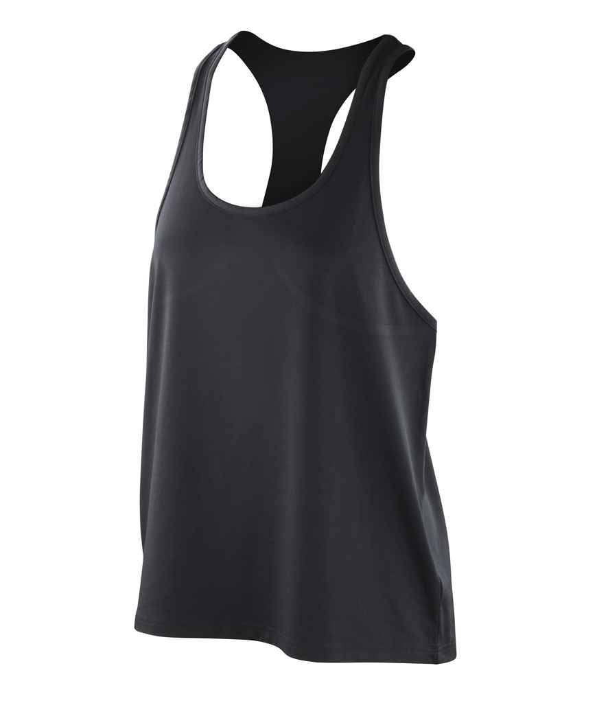 Spiro Impact Ladies Softex Tank Top SR285F in Black – front
