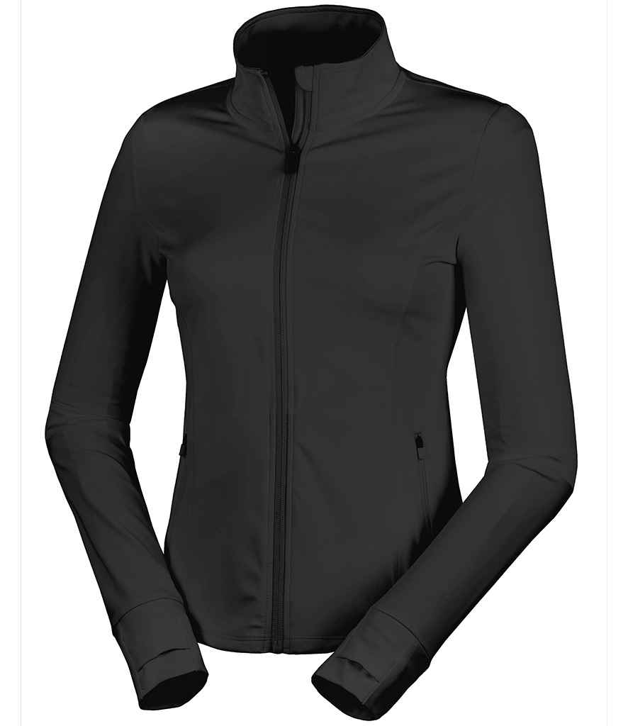 Spiro Ladies Recycled Fitness Jacket SR798F in Black – front