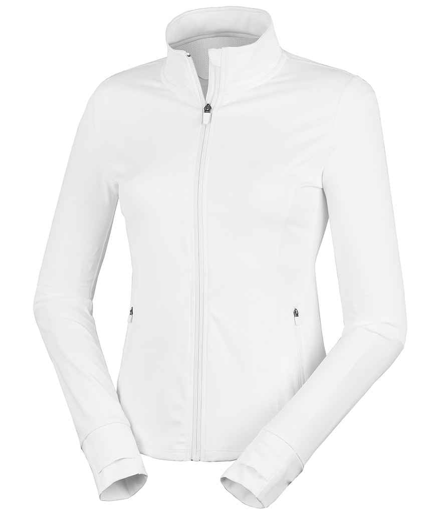 Spiro Ladies Recycled Fitness Jacket SR798F in White – front