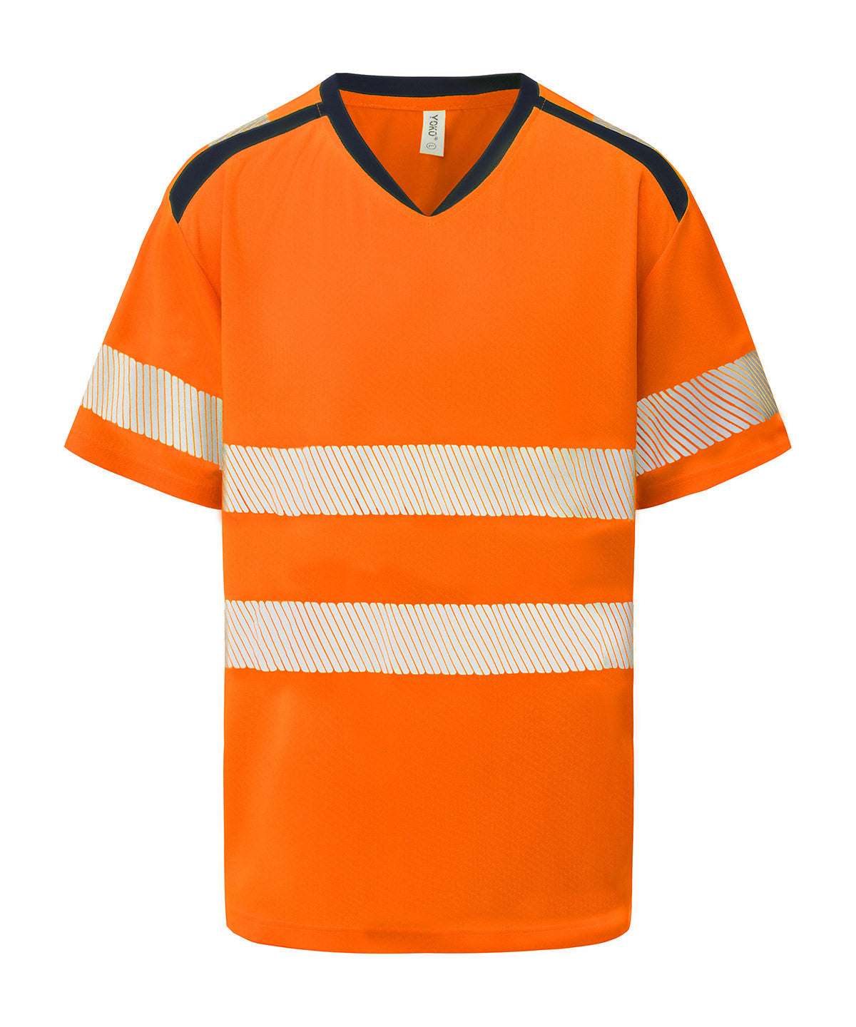 Hi-Vis Mandarin Collar Comfort Trim T-Shirt (HVJ430) - YK054