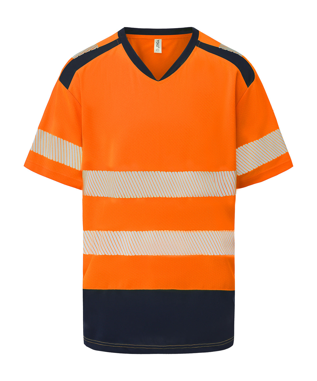 Hi-Vis Mandarin Collar Comfort Trim T-Shirt (HVJ430) - YK054