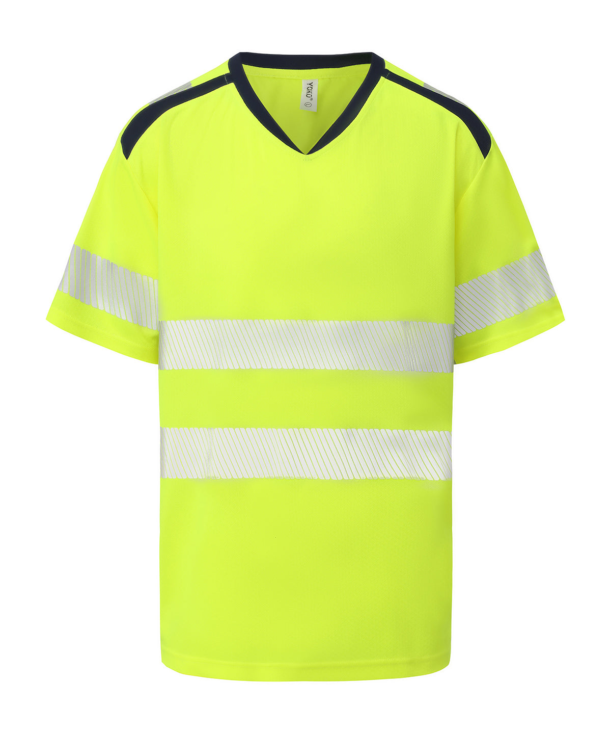 Hi-Vis Mandarin Collar Comfort Trim T-Shirt (HVJ430) - YK054
