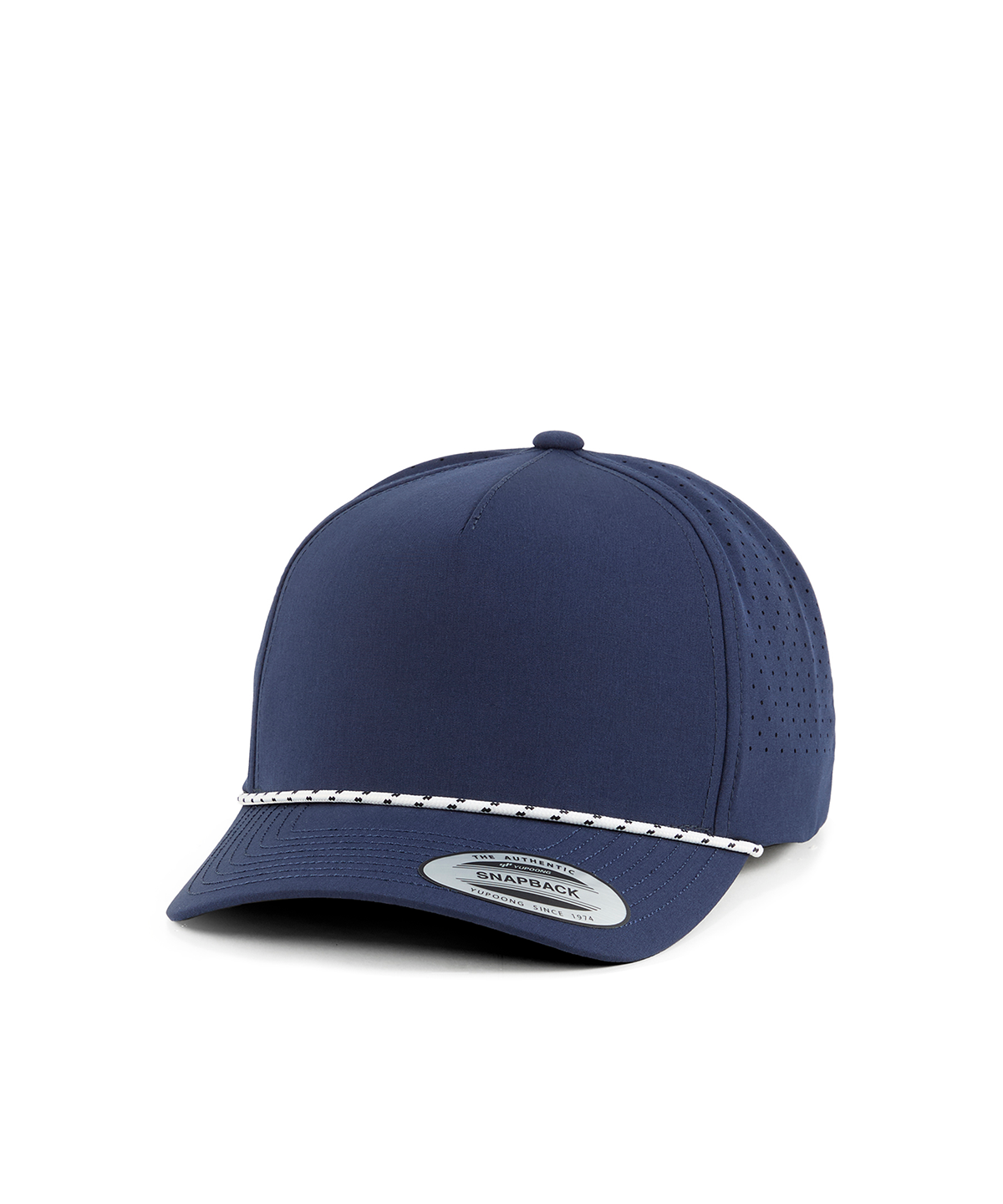 YP Classics 5-Panel Snapback Cap with Perforations and Braided Rope - YP277